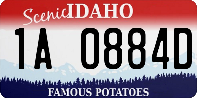 ID license plate 1A0884D