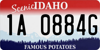 ID license plate 1A0884G