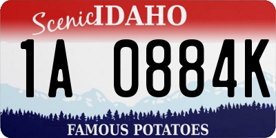 ID license plate 1A0884K