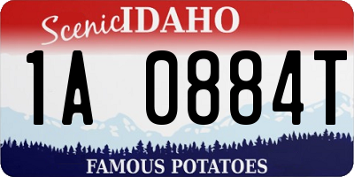 ID license plate 1A0884T