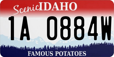 ID license plate 1A0884W