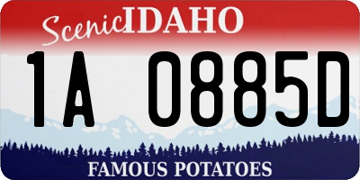 ID license plate 1A0885D