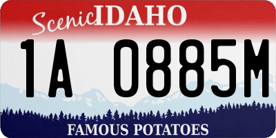 ID license plate 1A0885M