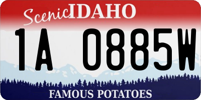 ID license plate 1A0885W