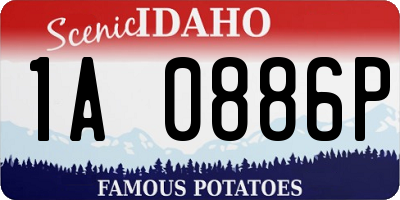 ID license plate 1A0886P