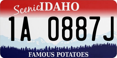 ID license plate 1A0887J