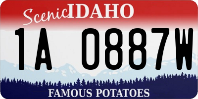 ID license plate 1A0887W