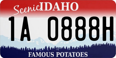 ID license plate 1A0888H