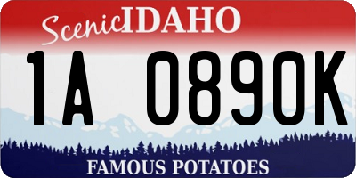 ID license plate 1A0890K