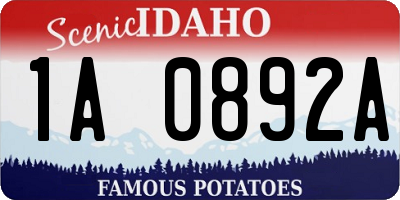 ID license plate 1A0892A