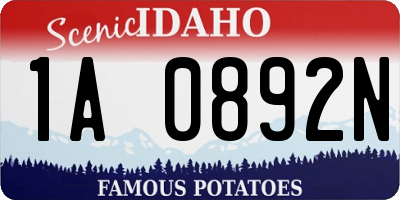 ID license plate 1A0892N