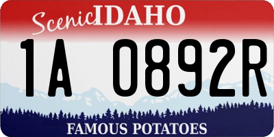 ID license plate 1A0892R