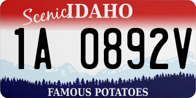 ID license plate 1A0892V