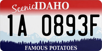 ID license plate 1A0893F