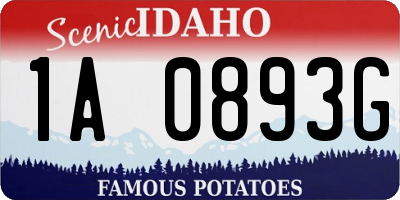 ID license plate 1A0893G