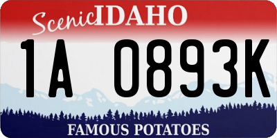 ID license plate 1A0893K