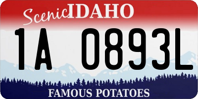 ID license plate 1A0893L