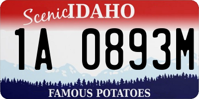ID license plate 1A0893M