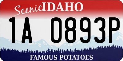 ID license plate 1A0893P
