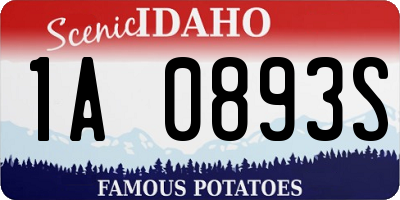 ID license plate 1A0893S