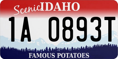 ID license plate 1A0893T