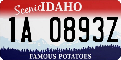 ID license plate 1A0893Z