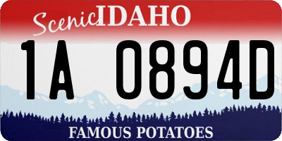 ID license plate 1A0894D