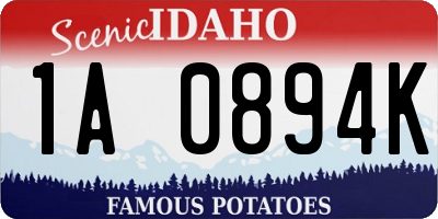 ID license plate 1A0894K