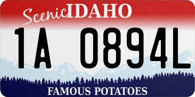 ID license plate 1A0894L