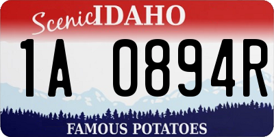 ID license plate 1A0894R