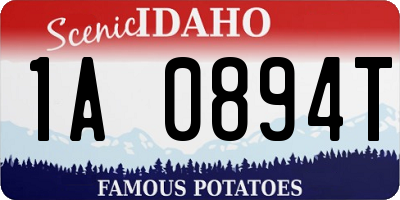 ID license plate 1A0894T