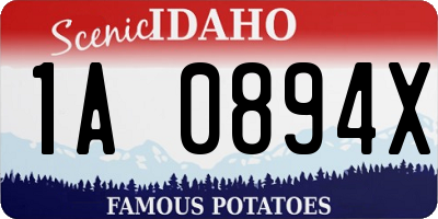 ID license plate 1A0894X