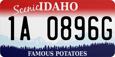 ID license plate 1A0896G