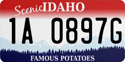 ID license plate 1A0897G