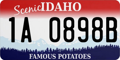 ID license plate 1A0898B
