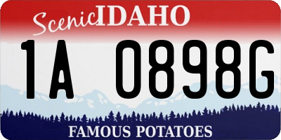 ID license plate 1A0898G
