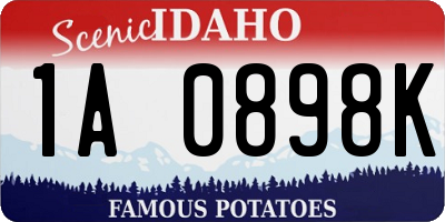 ID license plate 1A0898K