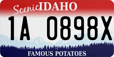 ID license plate 1A0898X