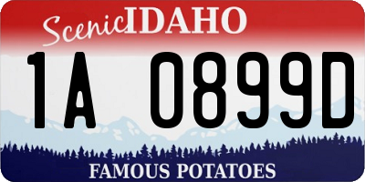 ID license plate 1A0899D