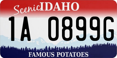 ID license plate 1A0899G