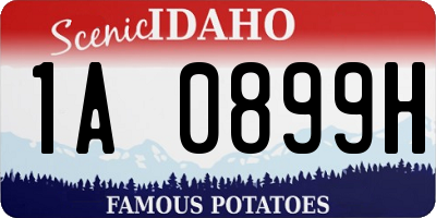 ID license plate 1A0899H