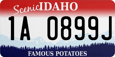 ID license plate 1A0899J