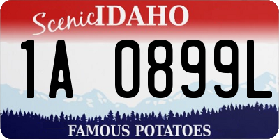 ID license plate 1A0899L