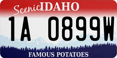 ID license plate 1A0899W