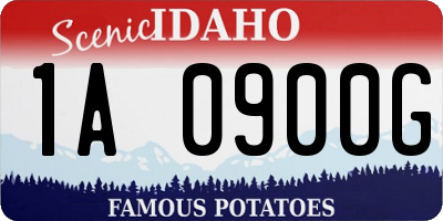 ID license plate 1A0900G