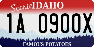 ID license plate 1A0900X