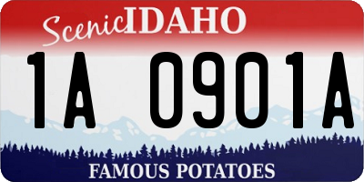 ID license plate 1A0901A