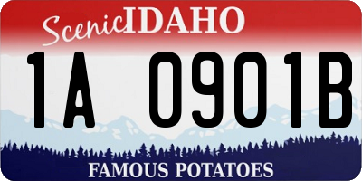 ID license plate 1A0901B