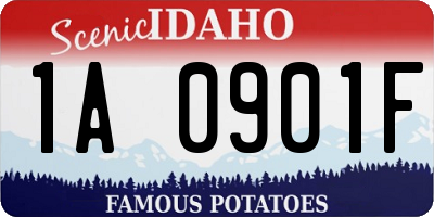 ID license plate 1A0901F