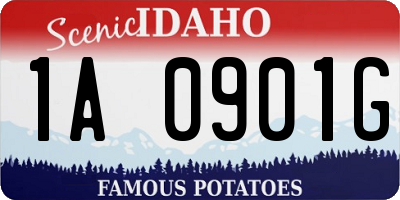 ID license plate 1A0901G